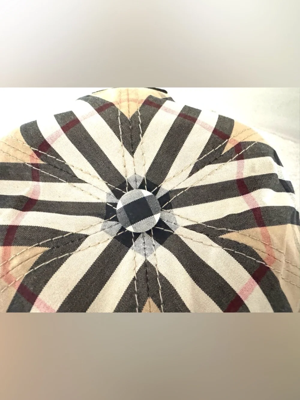 BURBERRY TB Monogram Vintage Check Baseball Cap Hat Size M - Picture 4 of 10